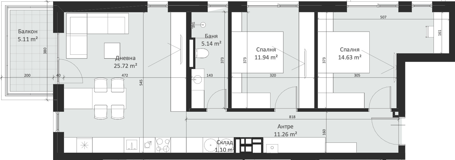 Продава 3-СТАЕН, гр. София, Малинова долина