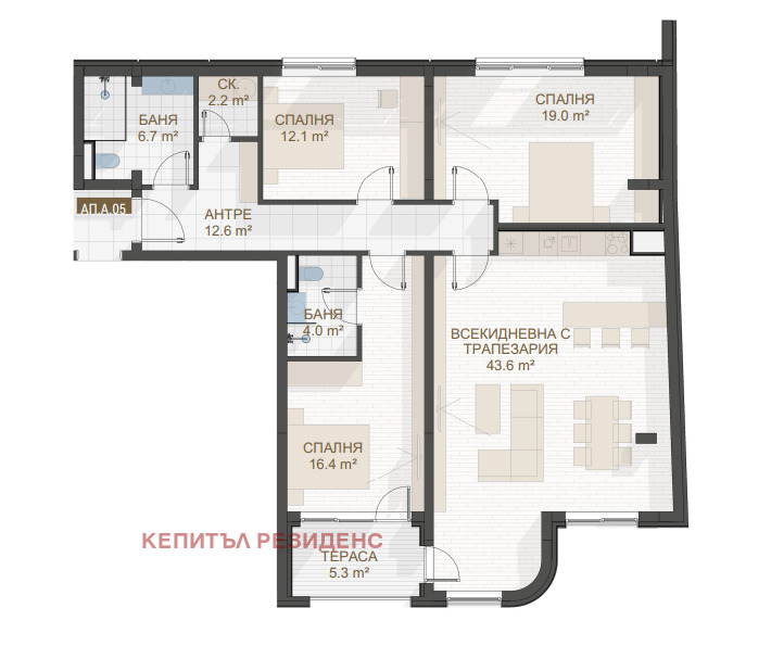 De vânzare  3 dormitoare Plovdiv , Țentâr , 174 mp | 45224955