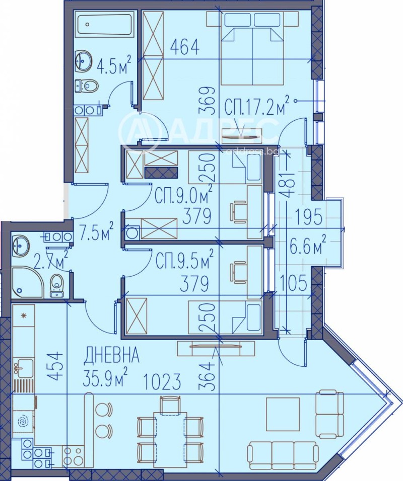 Na sprzedaż  3+ sypialni Plowdiw , Christo Smirnenski , 133 mkw | 47613091