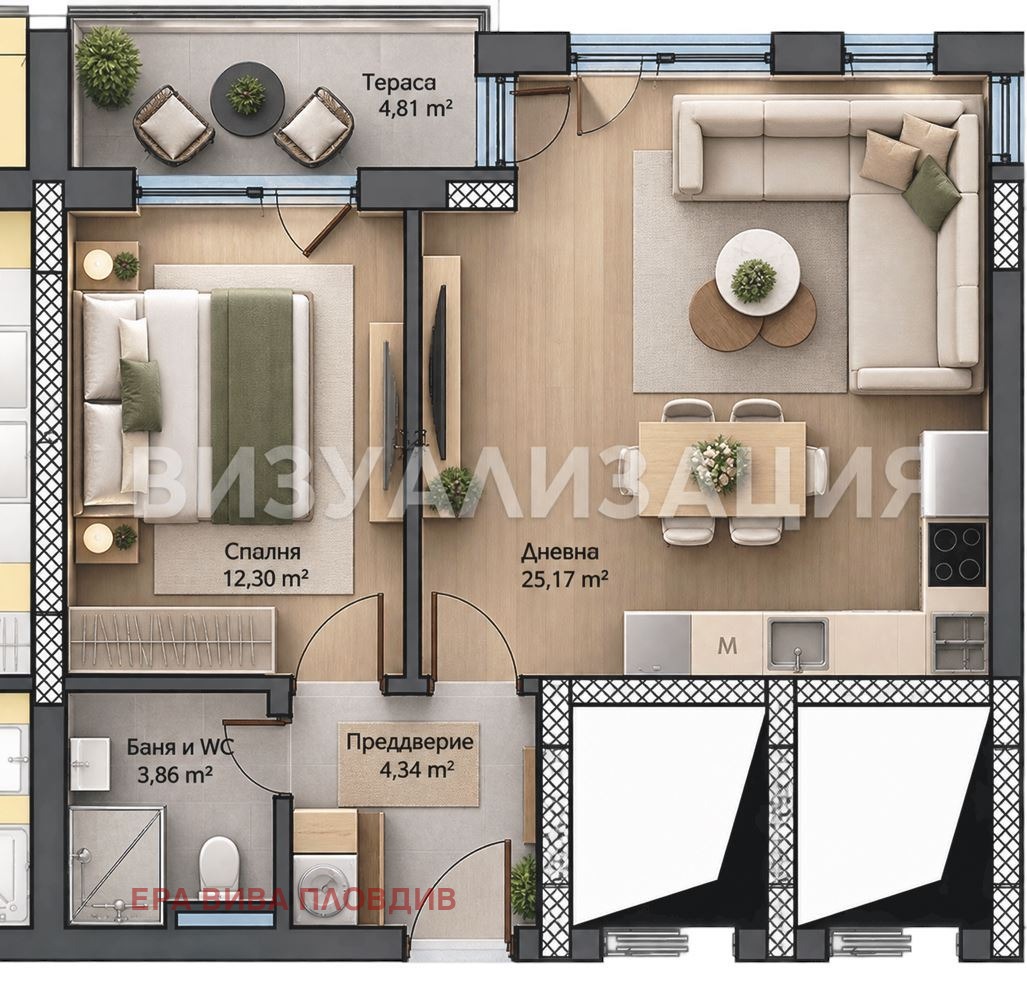 Продава  2-стаен град Пловдив , Тракия , 72 кв.м | 43409140