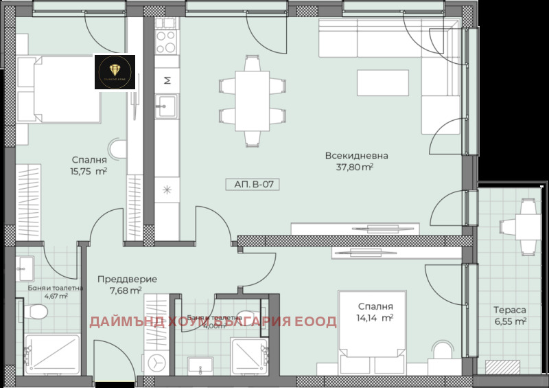 En venta  2 dormitorios Plovdiv , Ostromila , 122 metros cuadrados | 99081382 - imagen [2]