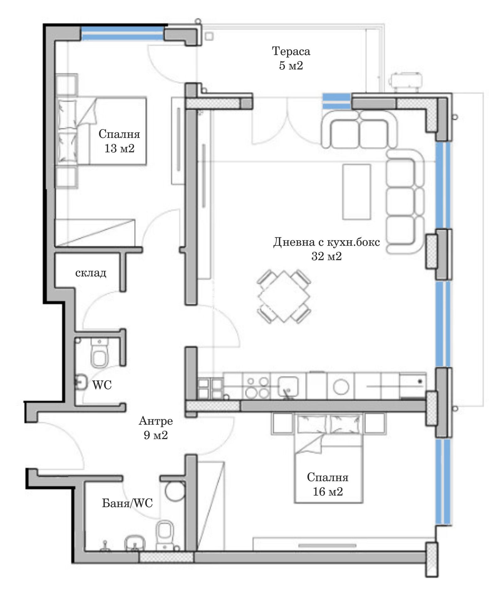 Продава 3-СТАЕН, гр. Пловдив, Младежки Хълм, снимка 5 - Апартаменти - 46606239