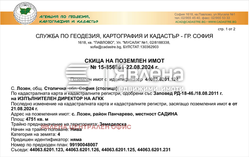 Продава ПАРЦЕЛ, гр. София, с. Лозен, снимка 3 - Парцели - 56228095