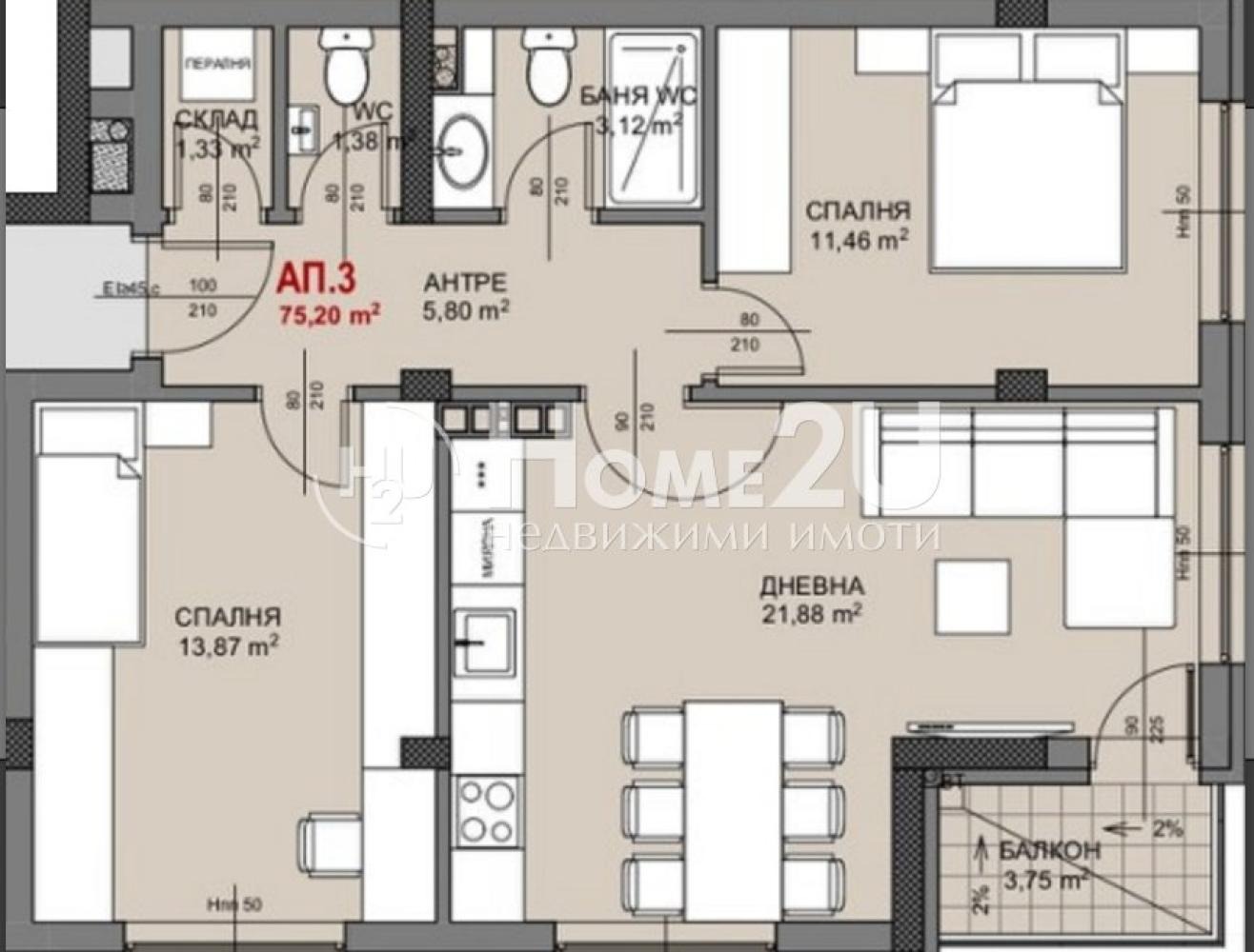 Продава 3-СТАЕН, гр. София, Овча купел, снимка 6 - Апартаменти - 53812842