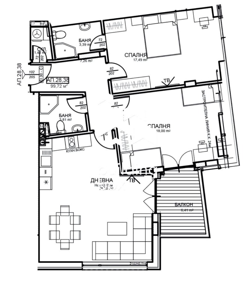 Продава 3-СТАЕН, гр. София, Център, снимка 9 - Апартаменти - 53046214