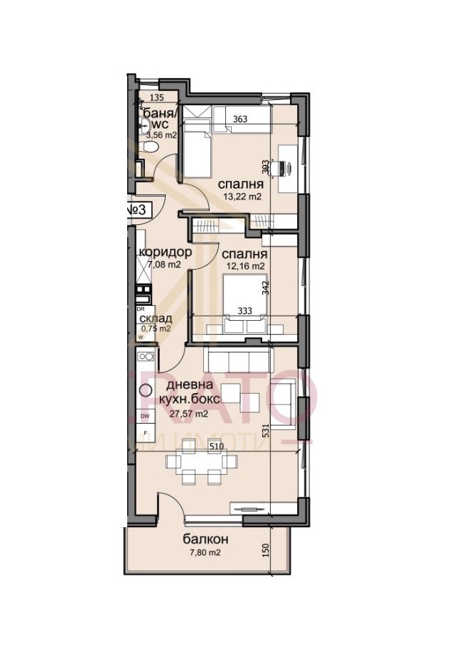 Til salg  2 soveværelser Burgas , Meden rudnik - zona D , 96 kvm | 14735052 - billede [9]