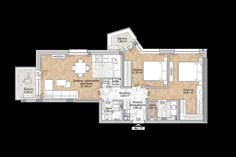 Продава 3-СТАЕН, гр. София, Люлин 8, снимка 2 - Апартаменти - 52402036