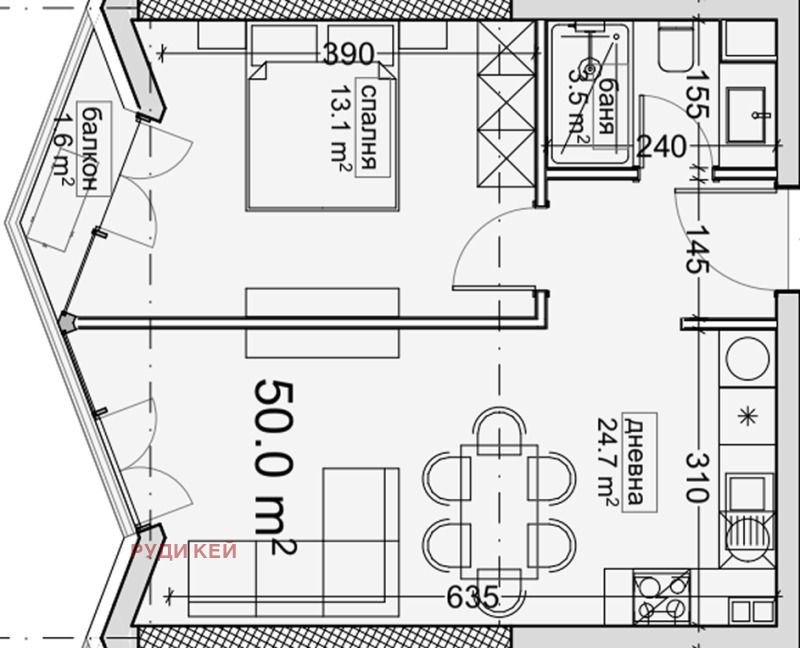 На продаж  1 спальня Варна , ВИНС-Червен площад , 59 кв.м | 39420896 - зображення [3]