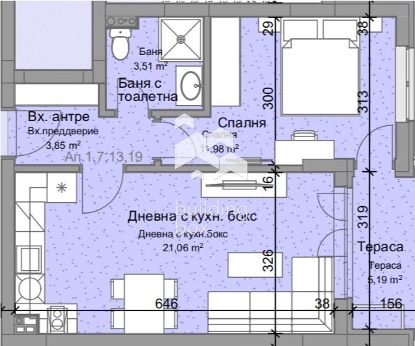 Na prodej  1 ložnice Plovdiv , Ostromila , 60 m2 | 19874580 - obraz [2]