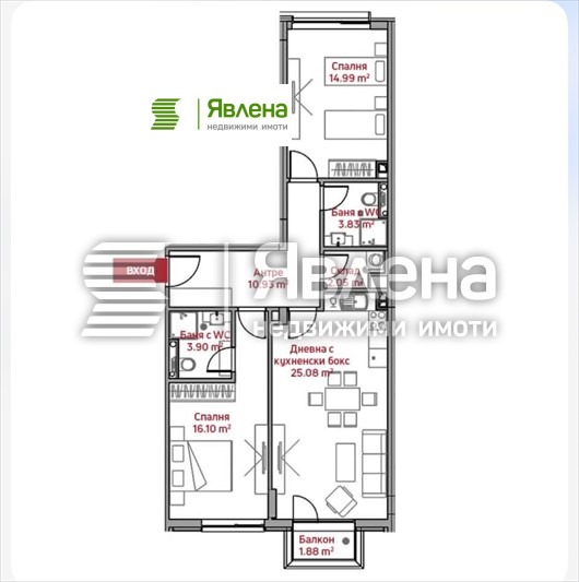 Продава 3-СТАЕН, гр. София, Манастирски ливади, снимка 4 - Апартаменти - 54876608