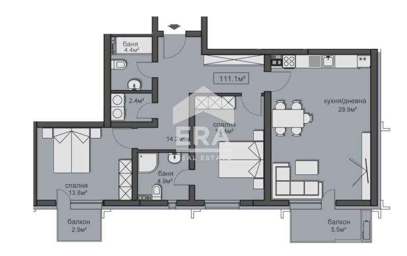 Продава 3-СТАЕН, гр. София, Красно село, снимка 15 - Апартаменти - 55098114
