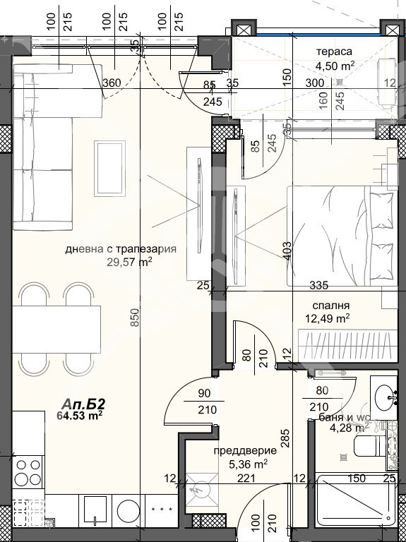 Продава  2-стаен, град Пловдив, Тракия •  111 420 EUR • ID 45640492 — holmes.bg - [1] 