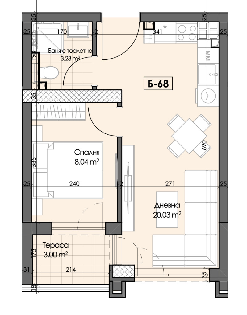 Продава  2-стаен град Пловдив , Гагарин , 51 кв.м | 89693592 - изображение [4]