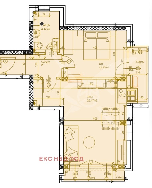 Eladó  1 hálószoba Plovdiv , Zapaden , 82 négyzetméter | 39831531