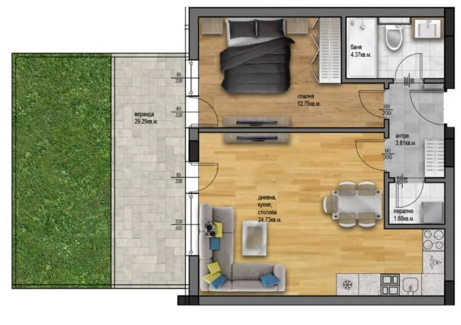 En venta  1 dormitorio Plovdiv , Ostromila , 65 metros cuadrados | 20070952 - imagen [2]