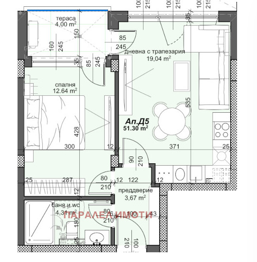 На продаж  1 спальня Пловдив , Тракия , 63 кв.м | 27706577 - зображення [2]