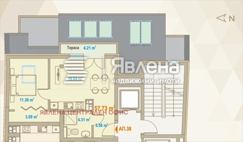 Продава 2-СТАЕН, гр. София, Зона Б-5, снимка 2 - Апартаменти - 53687414