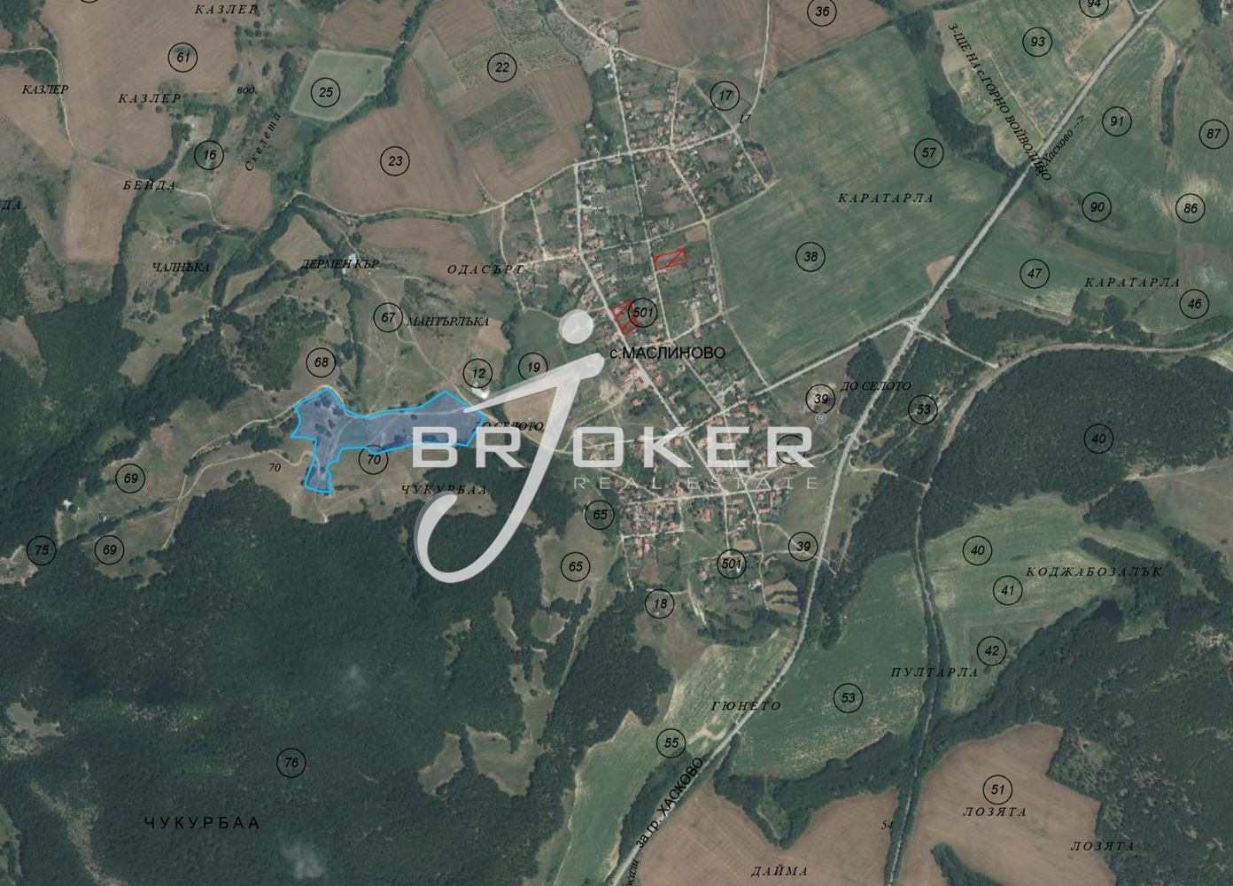 Продава ЗЕМЕДЕЛСКА ЗЕМЯ, с. Маслиново, област Хасково