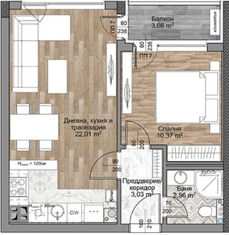 Продава 2-СТАЕН, гр. София, Младост 4, снимка 5 - Aпартаменти - 48220402