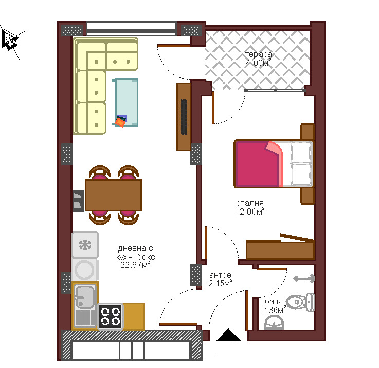 Satılık  1 yatak odası Stara Zagora , Tri çuçura - centar , 64 metrekare | 38735962 - görüntü [3]