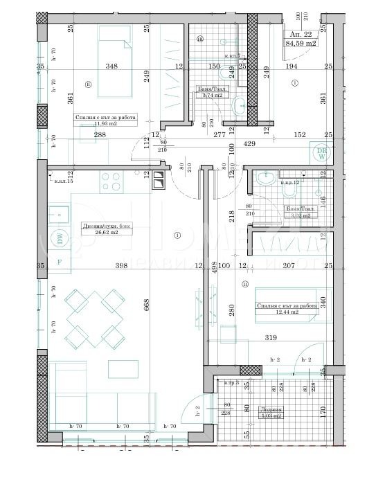 Продава 3-СТАЕН, гр. Варна, Кайсиева градина