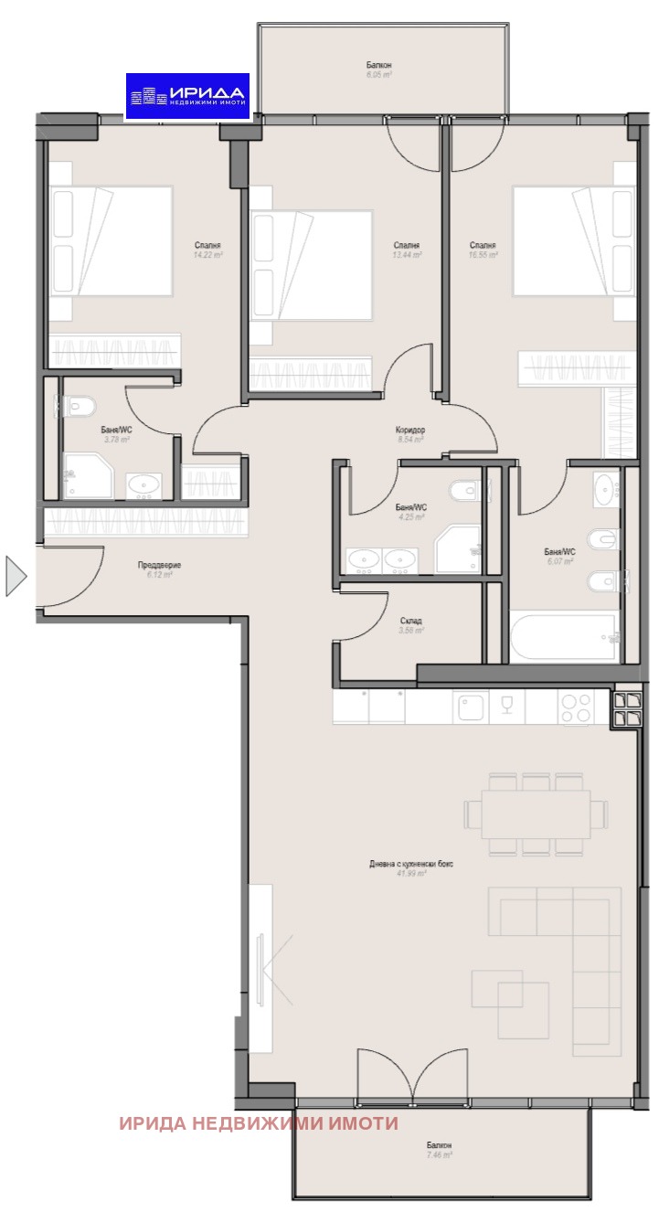 Продава 4-СТАЕН, гр. София, Оборище, снимка 3 - Aпартаменти - 49303940