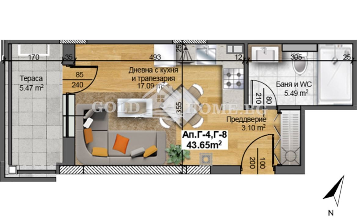 Продава 1-СТАЕН, гр. Пловдив, Отдих и култура, снимка 2 - Апартаменти - 55529463