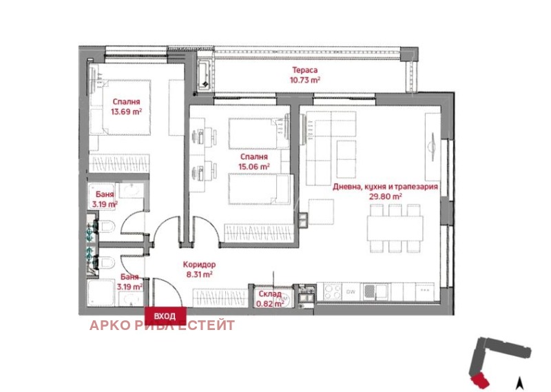 In vendita  2 camere da letto Sofia , Zona B-5-3 , 125 mq | 32751700 - Immagine [2]
