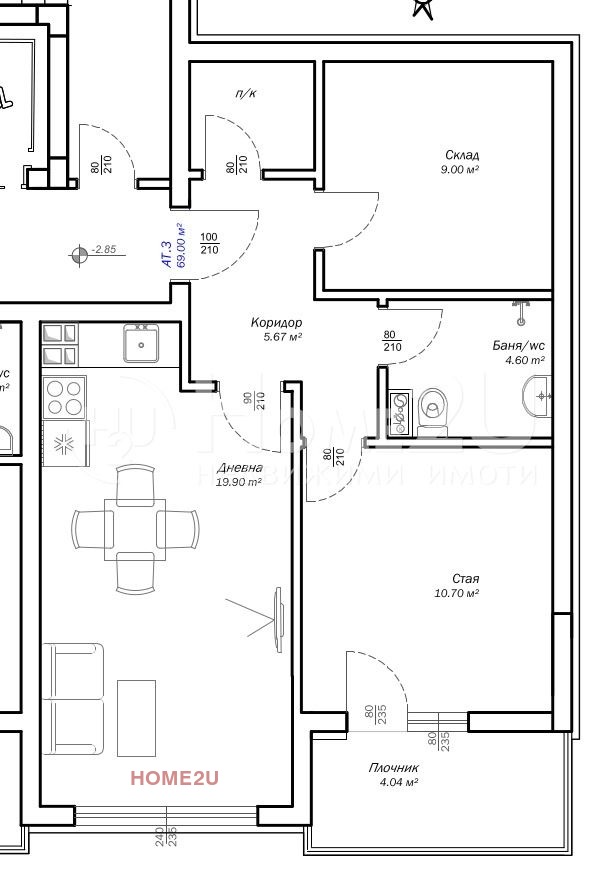 Na prodej  2 ložnice Varna , m-t Pčelina , 81 m2 | 26291965 - obraz [3]