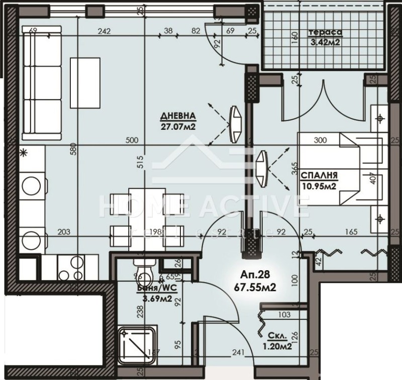 Продава 2-СТАЕН, гр. Бургас, Славейков, снимка 2 - Aпартаменти - 47149552