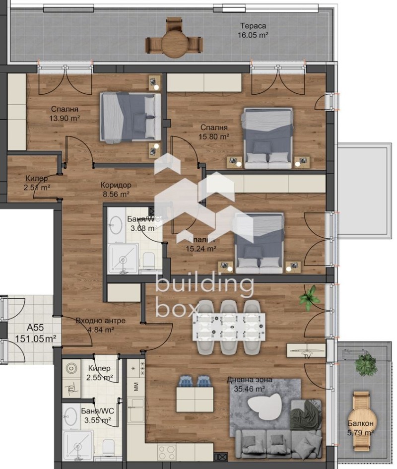 Продается  3 спальни Пловдив , Коматевски възел , 186 кв.м | 57650687 - изображение [2]