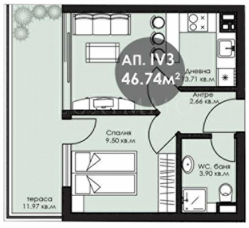 Satılık  1 yatak odası bölge Burgaz , Nesebar , 46 metrekare | 29302883 - görüntü [6]