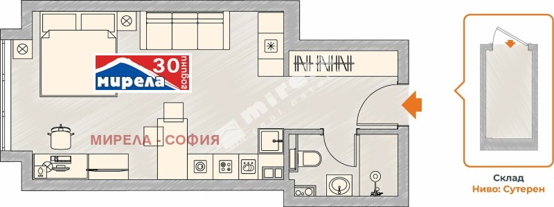 Продава 1-СТАЕН, гр. София, Малинова долина, снимка 4 - Апартаменти - 53099766