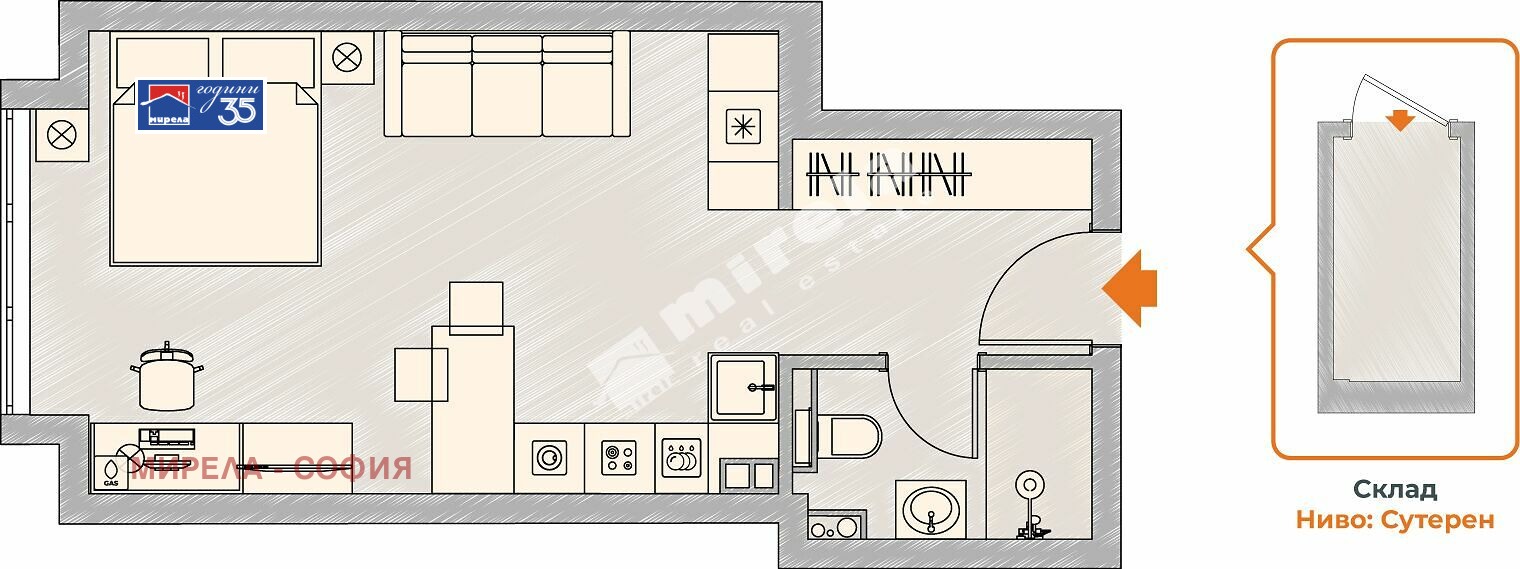 Продава 1-СТАЕН, гр. София, Малинова долина, снимка 4 - Апартаменти - 53099766