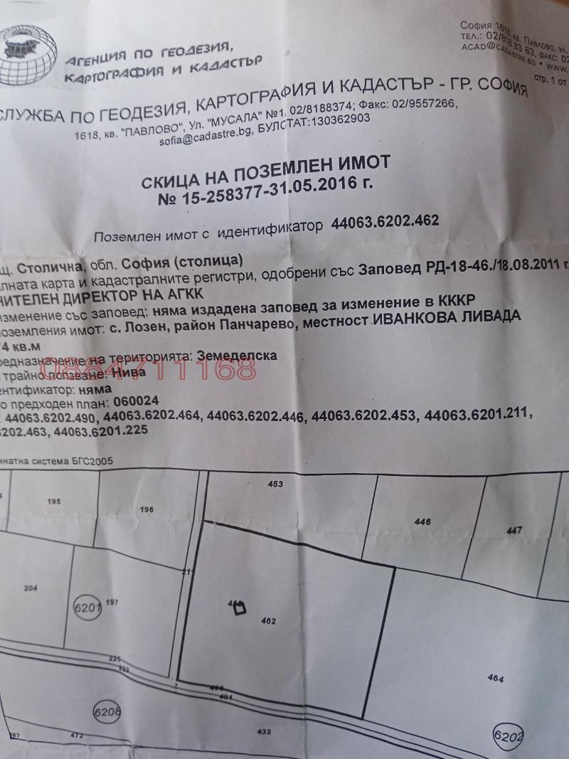 Продава ПАРЦЕЛ, гр. София, с. Лозен, снимка 4 - Парцели - 53639463