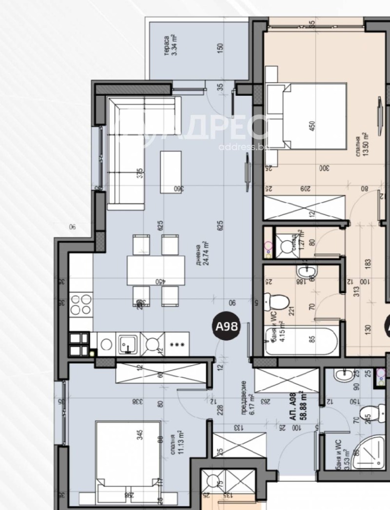 Till salu  1 sovrum Sofia , Ljulin 5 , 68 kvm | 67471869 - bild [3]