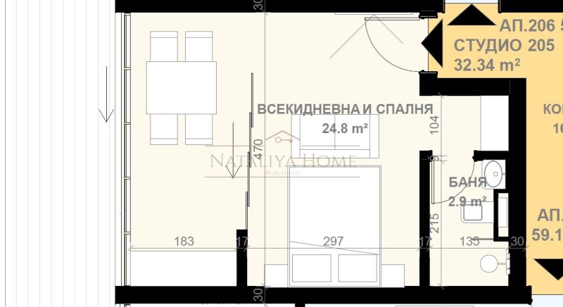 Продава  1-стаен област Бургас , гр. Свети Влас , 38 кв.м | 50182475 - изображение [2]