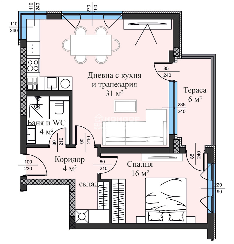 Te koop  1 slaapkamer Plovdiv , Christo Smirnenski , 86 m² | 92277644 - afbeelding [4]