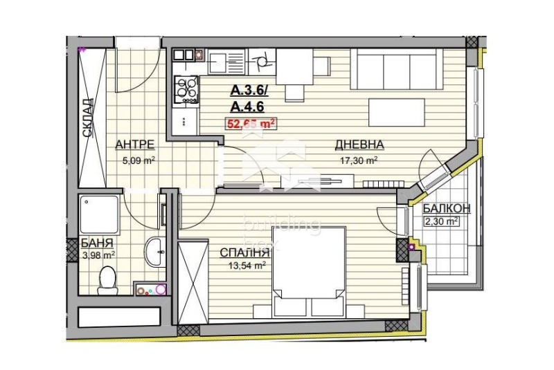 In vendita  1 camera da letto Sofia , Krasno selo , 64 mq | 93641233 - Immagine [8]