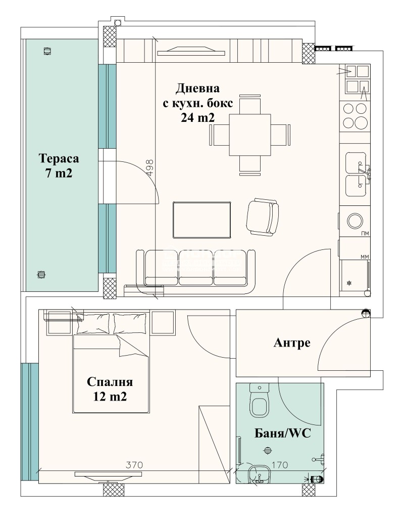 Продаја  1 спаваћа соба Пловдив , Остромила , 74 м2 | 49312850 - слика [2]