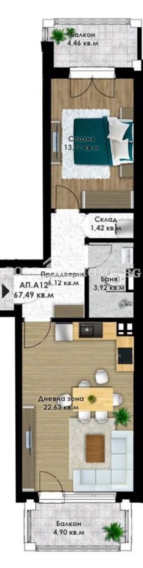 Продава 2-СТАЕН, гр. Пловдив, Коматевско шосе, снимка 7 - Aпартаменти - 46965859