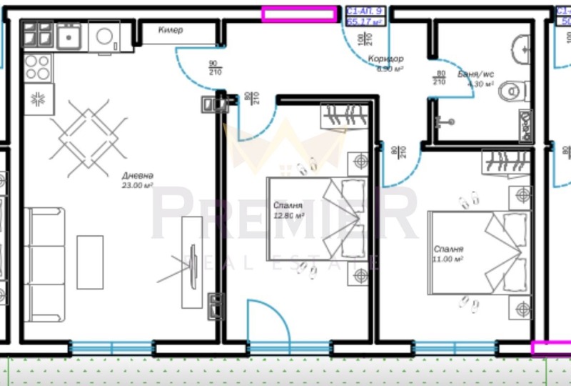 Na prodej  2 ložnice Varna , Vazraždane 3 , 134 m2 | 60312314 - obraz [6]