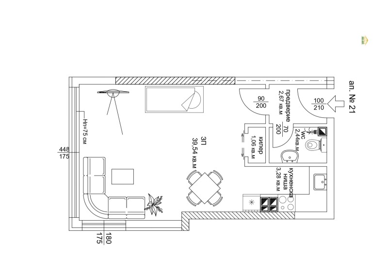 Till salu  Studio Plovdiv , Sadiiski , 48 kvm | 81242090 - bild [7]