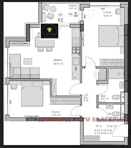 For Sale  2 bedroom Plovdiv , Hristo Smirnenski , 92 sq.m | 54194602 - image [3]