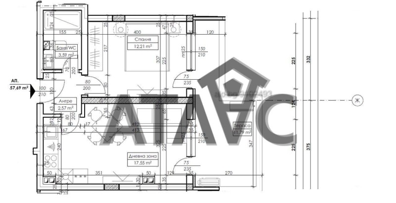 Продава  2-стаен град Пловдив , Гагарин , 72 кв.м | 58468498 - изображение [2]