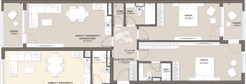 Till salu  2 sovrum Sofia , Ljulin 5 , 129 kvm | 48750509 - bild [3]