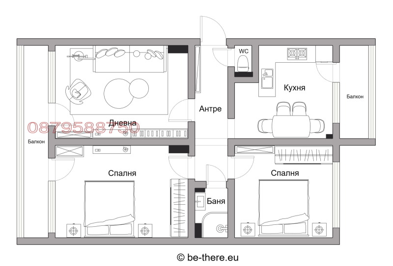 In vendita  2 camere da letto Burgas , Zornitsa , 80 mq | 34012664 - Immagine [14]