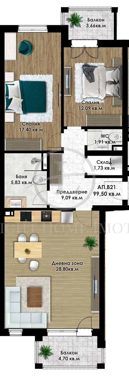 Zu verkaufen  2 Schlafzimmer Plowdiw , Ostromila , 114 qm | 74260478 - Bild [4]