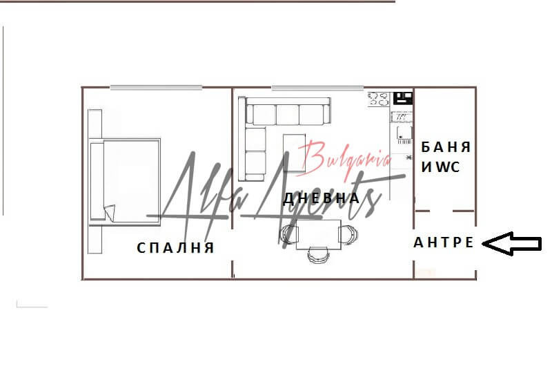 Продаја  1 спаваћа соба Варна , м-т Пчелина , 52 м2 | 92689234 - слика [3]