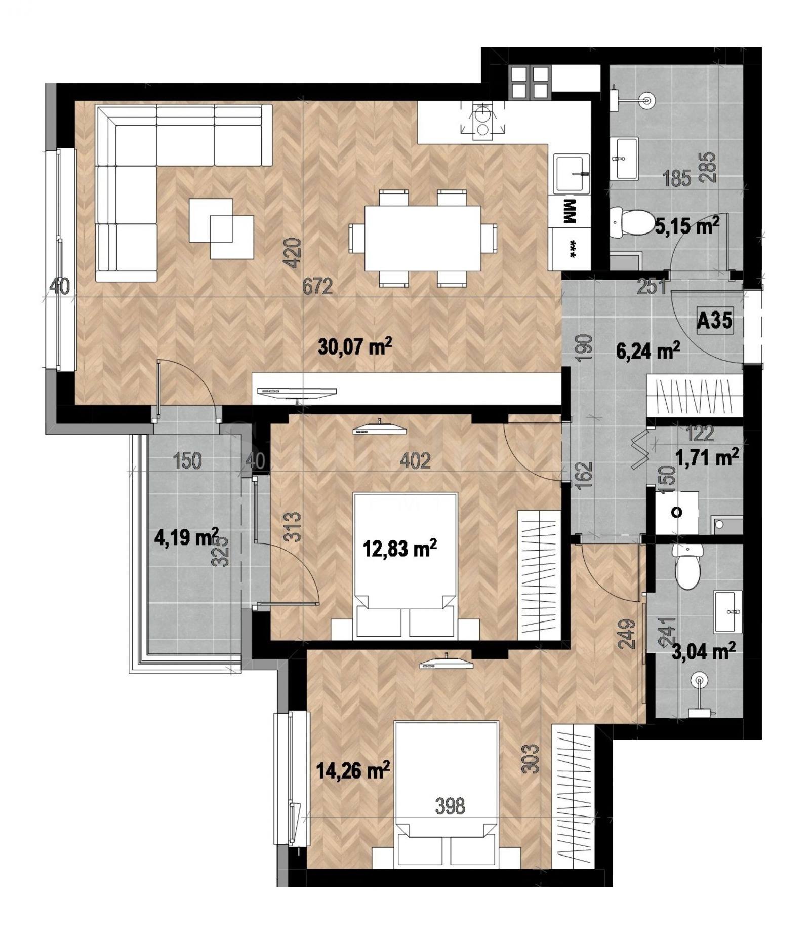 Продава 3-СТАЕН, гр. София, Кръстова вада, снимка 3 - Апартаменти - 53629890